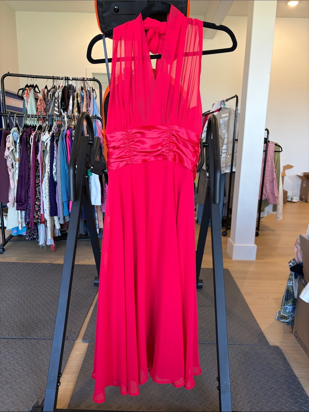 connected apparel Vibrant Hot Pink Sleeveless Maxi Dress
